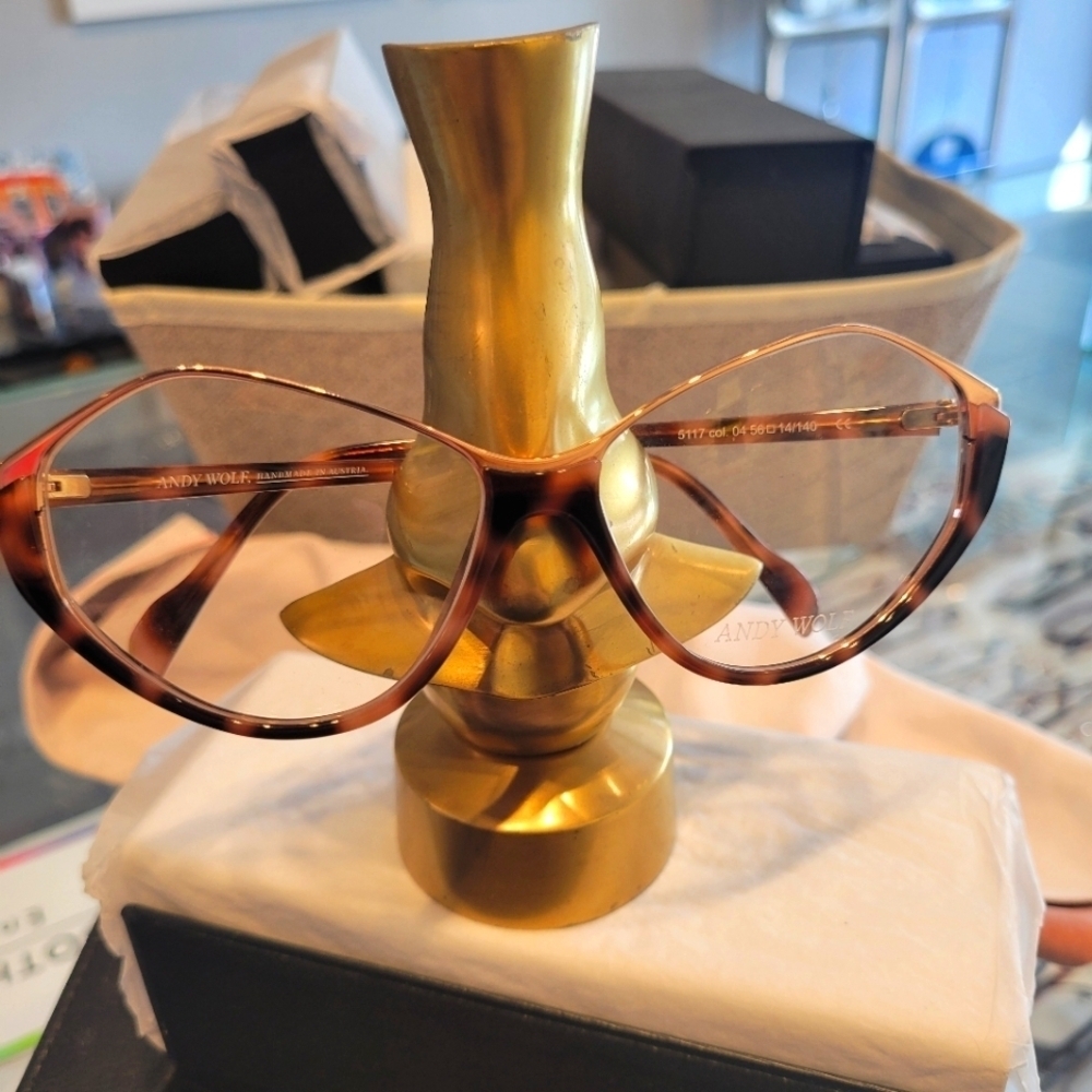 Andy Wolf Brown Tortoise & Rose Gold #5117 Eyeglass Frame New with case. - Picture 2 of 10